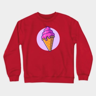 Ice Cream Cone Cartoon Crewneck Sweatshirt